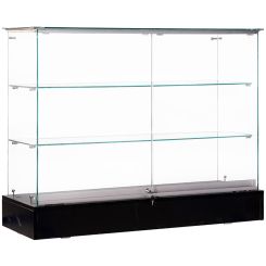 Glass Display Counter, Black - 48"L x 17.7"W x 38"H